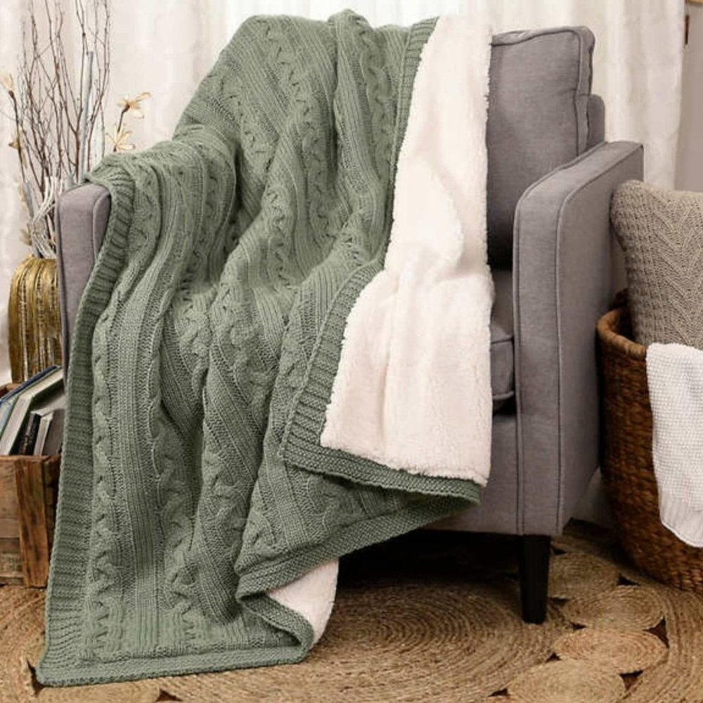 Life Comfort Cable Knit Throw